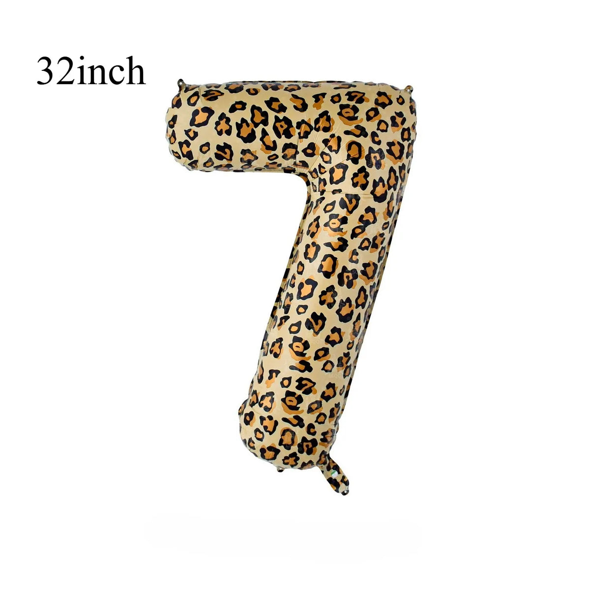 A 32-inch leopard print number balloon shaped like the numeral 7.
