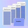 A collection of clear and blue self-adhesive rhinestone embellishments in various sizes and patterns.