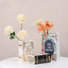 Hand-Painted Ceramic Book Vase with Blooming Flowers