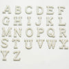 A set of white rhinestone alphabet letter patches from A to Z for clothing