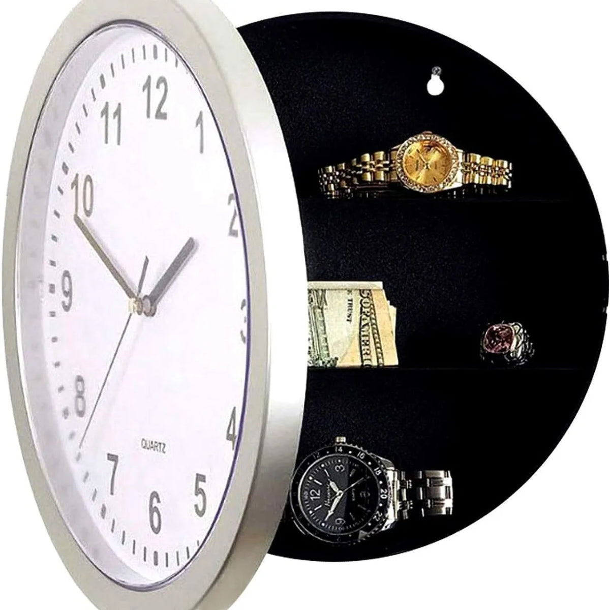 Hidden Compartment Wall Clock Safe