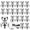 Set von schweren Neodym-Magnet-Pushpins in silberner Metall-Optik.