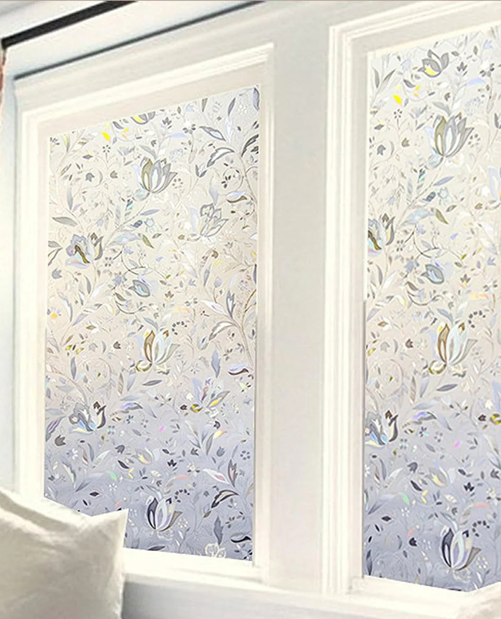 3D Stained Glass Privacy Window Film – Static Cling, Removable, UV & Heat Control