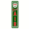 Vintage funny metal street sign with the word FAIR in red on a green background