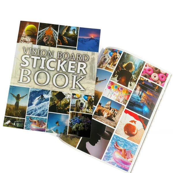 Vision Board Book with Inspirational Stickers and Quotes