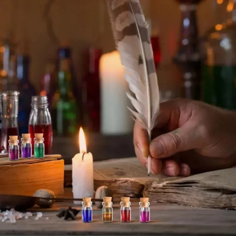 Mini Clear Glass Bottles with Cork Stoppers for DIY Crafts and Storage