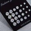 12-Pair Zircon Stud Earring Collection
