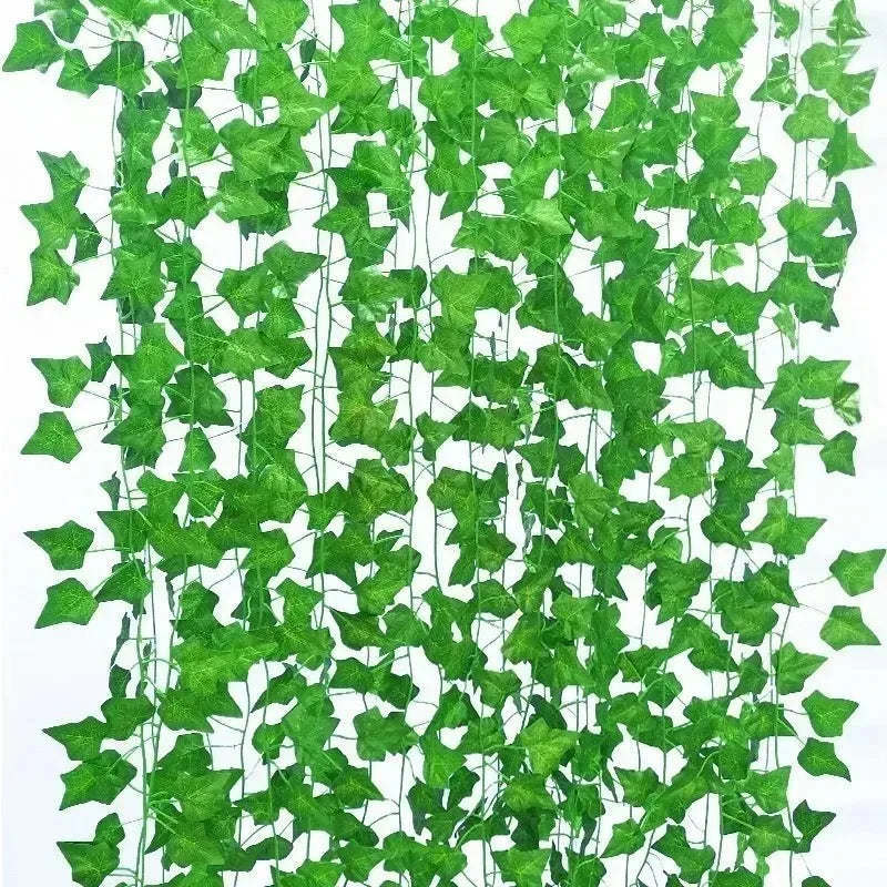 Green artificial ivy vine garland used for hanging decor