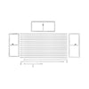 A white galvanized iron wedding arch backdrop frame with a rectangular top and horizontal bars.