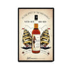 A vintage beer metal tin sign for wall decor featuring a bottle of Spirit Navy Rum