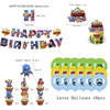 A set of happy birthday acrylic cake toppers featuring various characters and designs