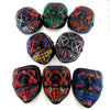 A set of five glow-in-the-dark LED purge masks featuring neon wire details on a black background.