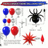 Un kit de 114 ballons à thème araignée formant une arche, avec divers ballons de couleurs et formes.