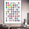 A grid of football jersey numbers and colors in various team styles displayed as canvas wall art.