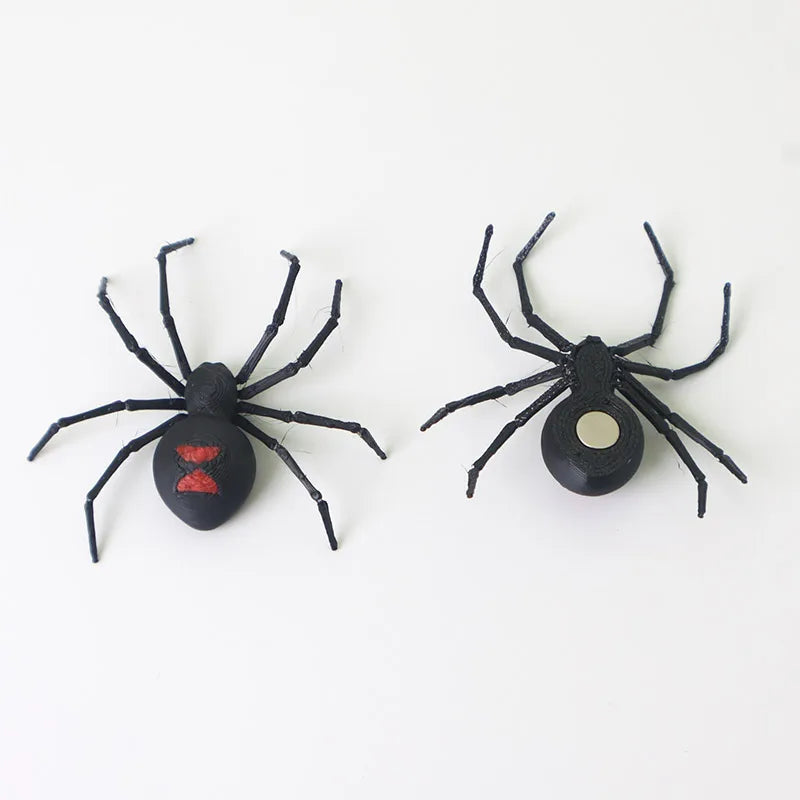 Magnetic Black Widow Spider Fridge Magnet – Halloween Decorative Sticker