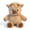 A soft, light tan West Highland calf plush toy with round eyes and floppy ears.
