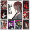 A collection of anime posters featuring Makima from Chainsaw Man, displayed as wall art.