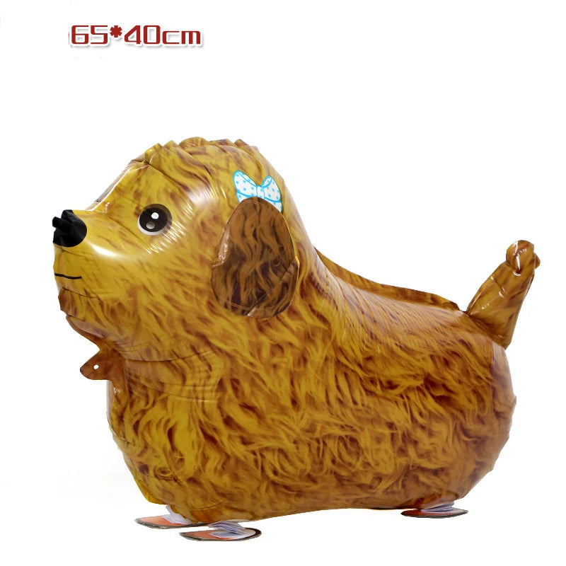 A golden-brown cartoon farm animal foil balloon shaped like a sheep or lamb.