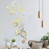 Set of 24 Gold & Silver Mirror Circle Wall Stickers