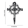 Black gothic metal cross wall art featuring intricate thorn details.
