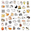 A collection of various funny cartoon cat stickers featuring different expressions and poses for DIY decor.