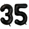 A set of two black foil balloons shaped like the number 35