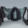 A tactical silicone half-face mask for airsoft and cosplay, shown in a gray color.