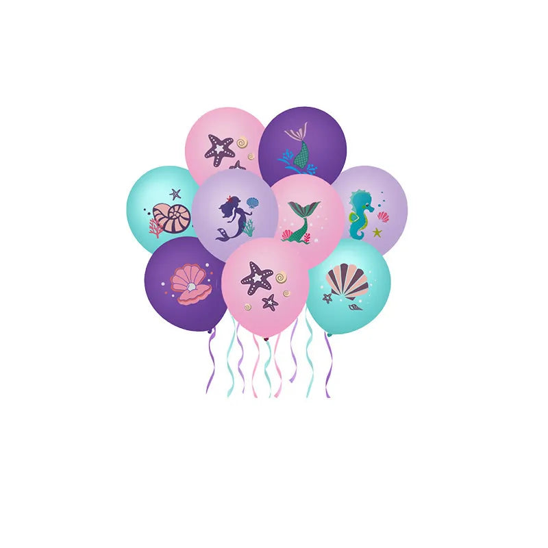 Purple Mermaid Birthday Party Supplies Kit for Girls