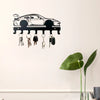 Industrial Wall-Mounted Key Holder with 7 Metal Hooks