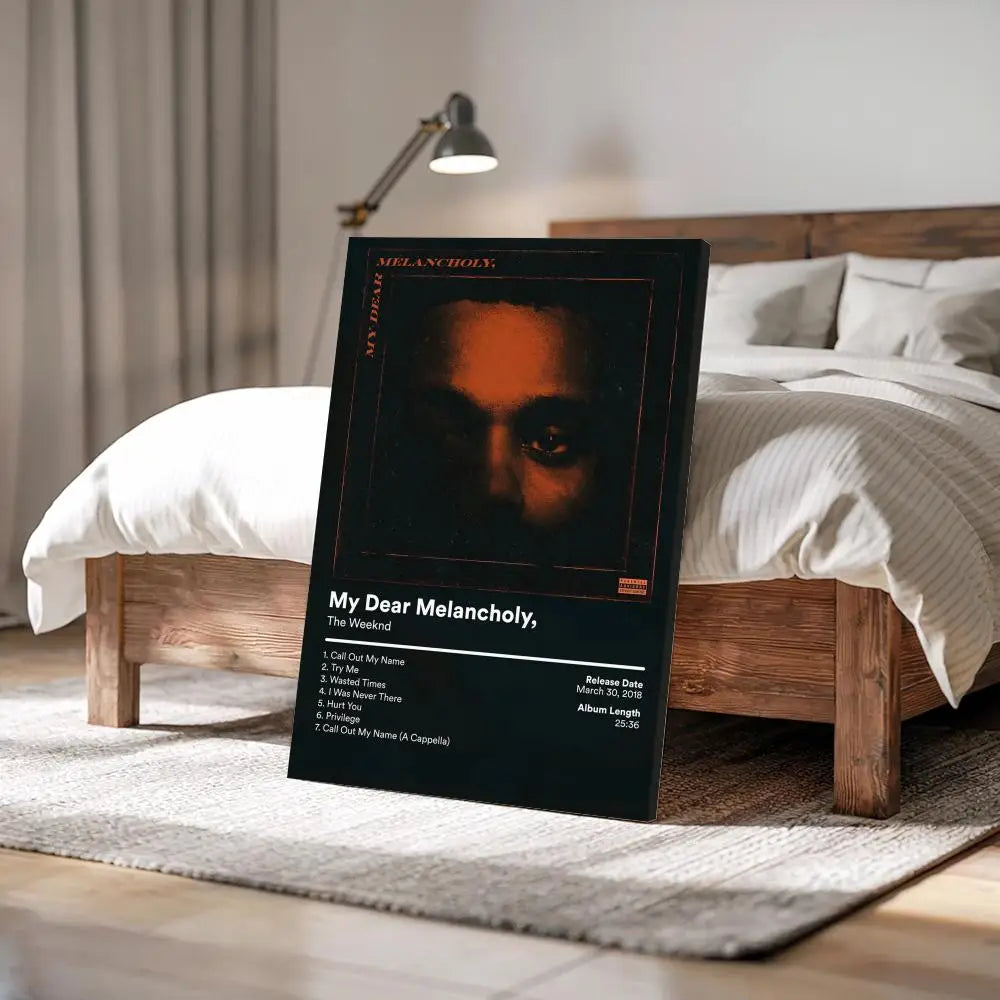 The Weeknd Calligraphy Album Art Canvas Print