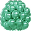 A bouquet of metallic gold balloons used for party decorations.