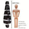 Black inflatable rope prop with silver reflective tape and a simulation of an inflatable prop.