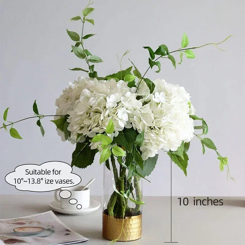 Lifelike Latex Hydrangea Stems for Weddings & Home Decor (Set of 4)