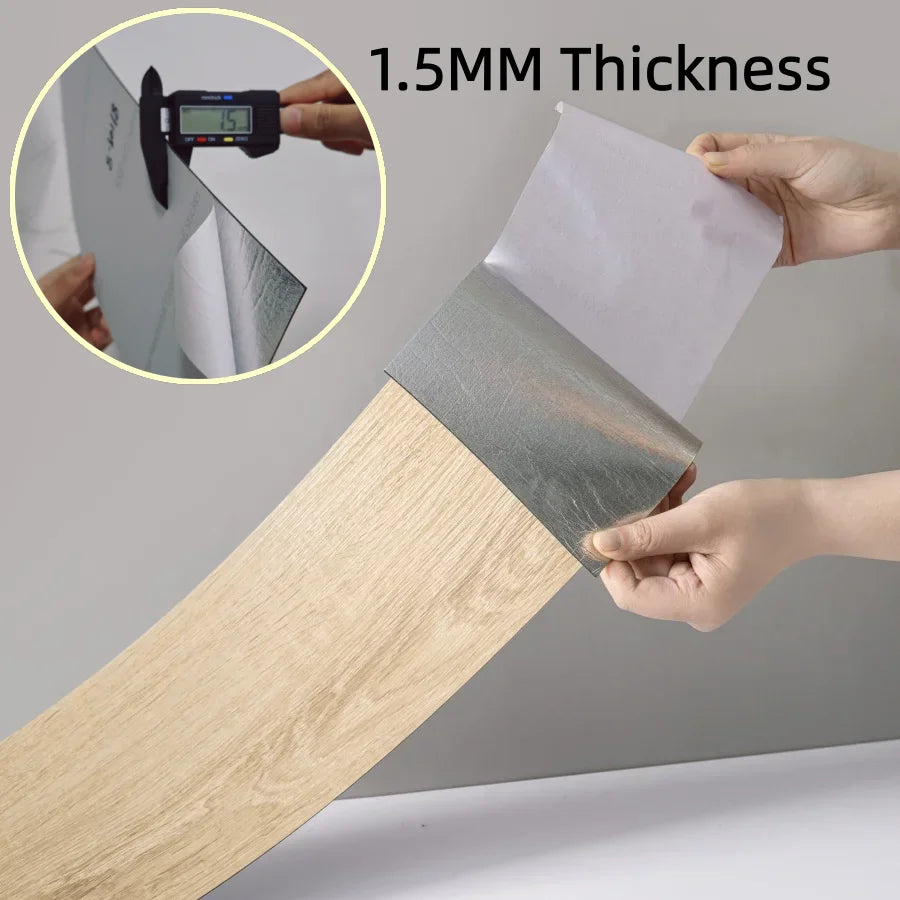 Self-Adhesive Wood Grain Floor Stickers (10-Pack)