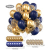 A bundle of 30 pearl and gold confetti balloons, including individual balloons and string bundles.