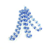 Strands of blue crystal glass octagon beads used for home decor