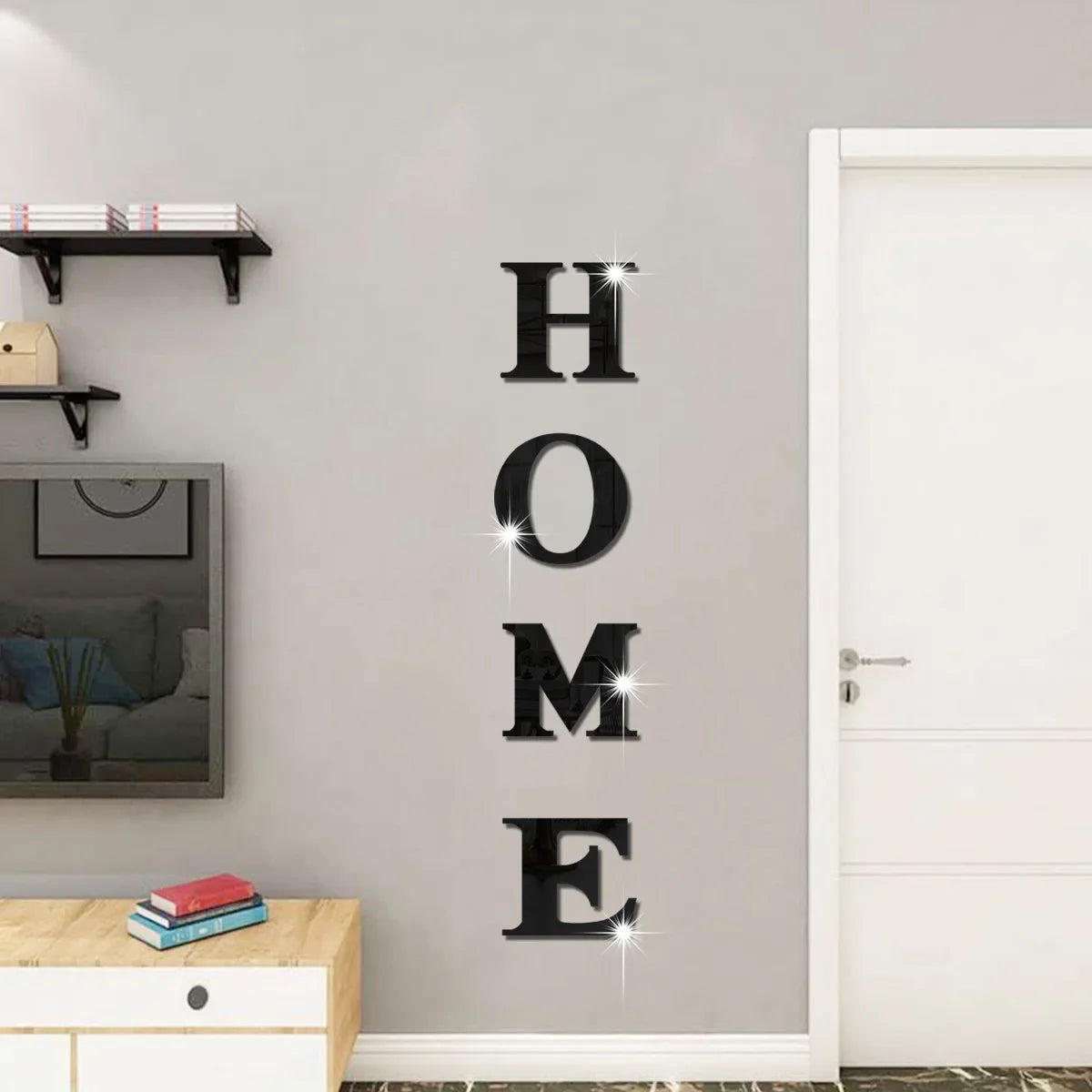 Acrylic Mirror Wall Stickers with Butterfly Design