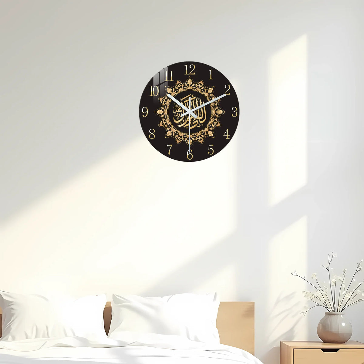 Geometric Line Modern Wall Clock – Silent Quartz, Gold Accents