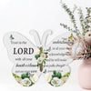 White acrylic butterfly decor featuring the scripture Trust in the Lord with all your heart and lean not on your own
