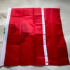 Red and white Peru flag polyester outdoor banner displayed flat