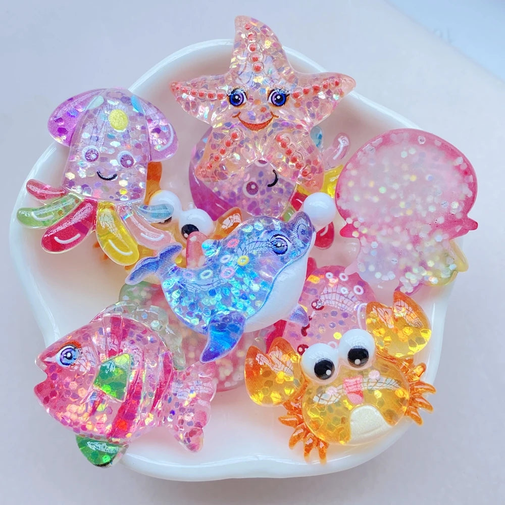 Cute Resin Ocean Animal Charms for Crafting & Accessories