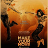 Movie poster for Make Your Move featuring two people in dynamic poses against an orange background.