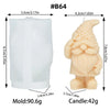 A silicone mold for a candle shaped like a gnome with a honeycomb hat design.