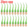 A set of 20 mini retro troll doll collectible figures in green and beige.