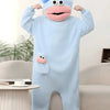 Funny Big Mouth Monster Onesie Pajamas – Cozy Coral Fleece Hooded Jumpsuit