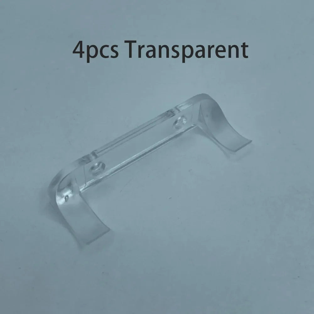 Four transparent wall mount display holders for die-cast car models.