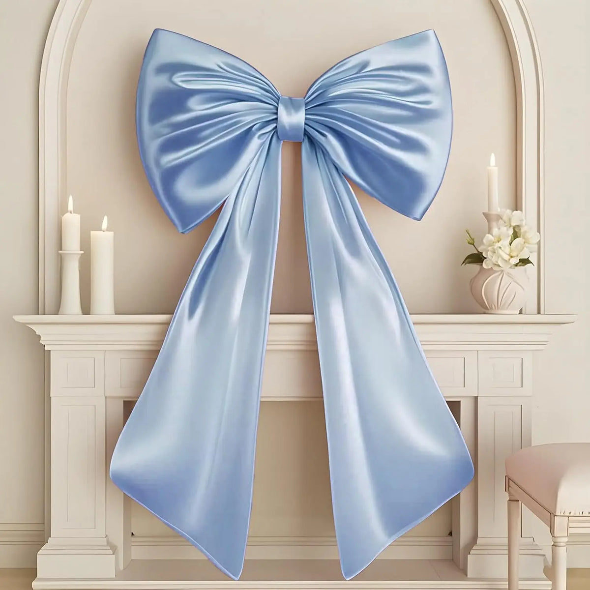 Giant Pink Satin Ribbon Bow Wall Decor for Birthday & Coquette Room