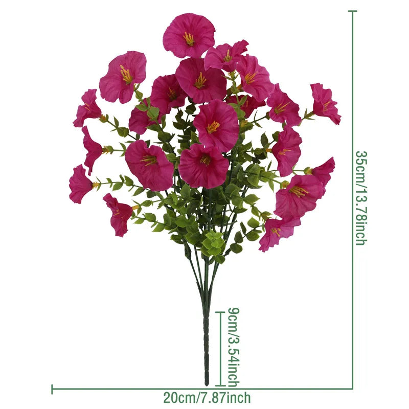 A bouquet of artificial silk cloth flowers in vibrant pink and magenta hues.