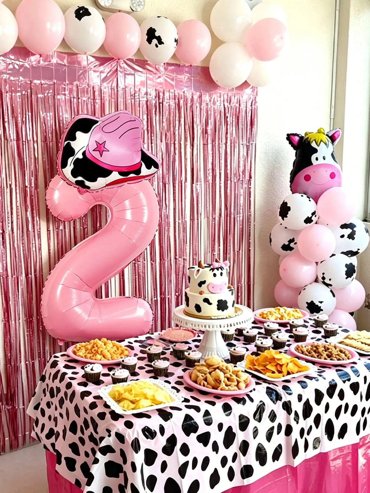 40-Inch Cowboy Cow Number Foil Balloon Set