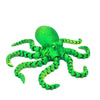 A bright green articulated 3D printed octopus figurine.